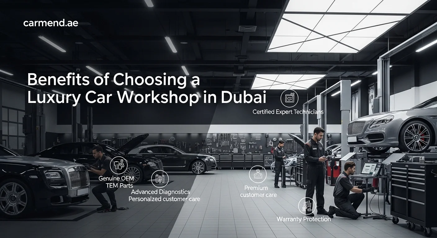 Luxury car workshop in Dubai providing expert maintenance and repairs