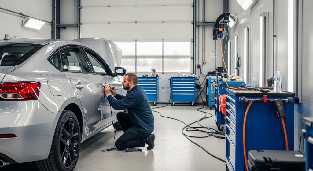 Professional Nissan Body Repair service at a Nissan garage in Dubai