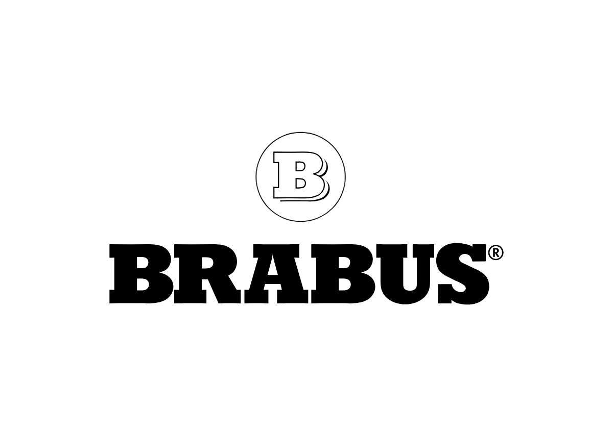 brabus logo in black and white with bold uppercase lettering