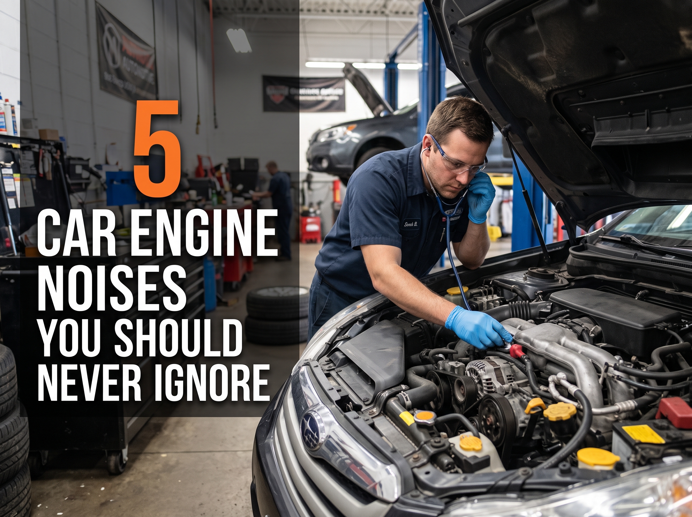 Mechanic inspecting car engine noises at Carmend Auto Garage Dubai