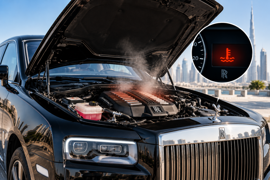 Rolls-Royce Cullinan engine overheating warning signs in Dubai